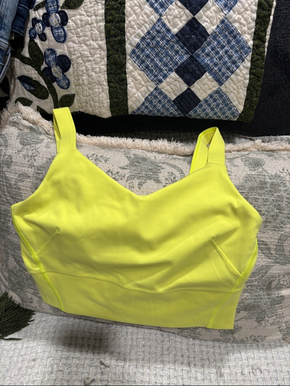 lululemon athletica Neon Yellow Sports Crop Tank